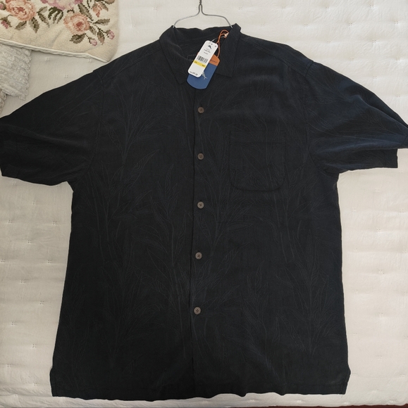 Tommy Bahama Black Button Shirt M - Picture 1 of 13